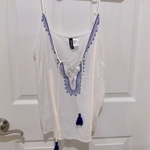 Boho tie front cami top